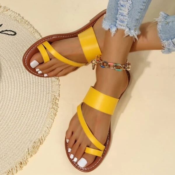 Summer Solid Color Flat Sandals Fashion